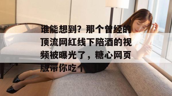 谁能想到？那个曾经的顶流网红线下陪酒的视频被曝光了，糖心网页版带你吃个爽！